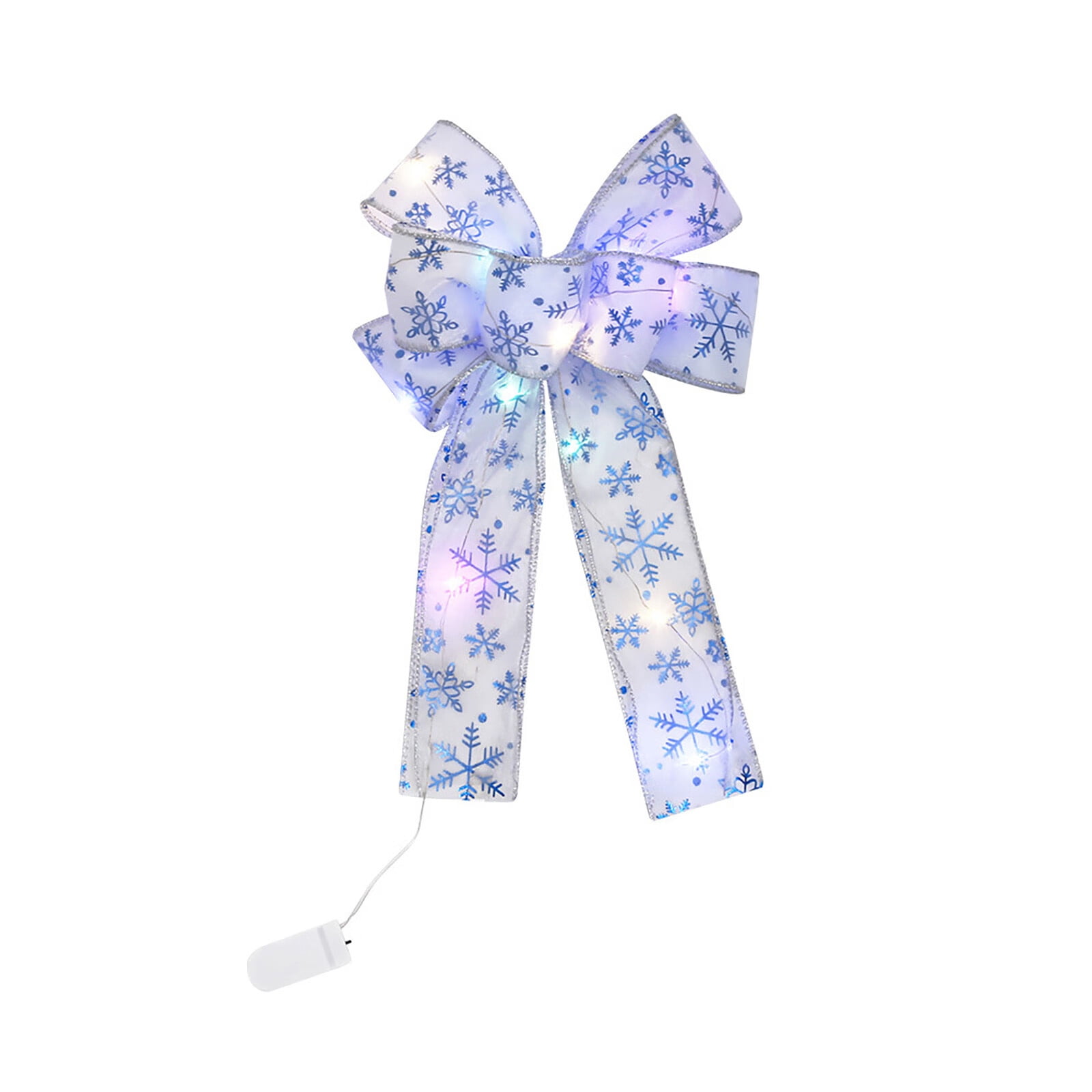 KEVCHE Glowing Christmas Bow Hanging Pendant Bowknot Tree Topper Light