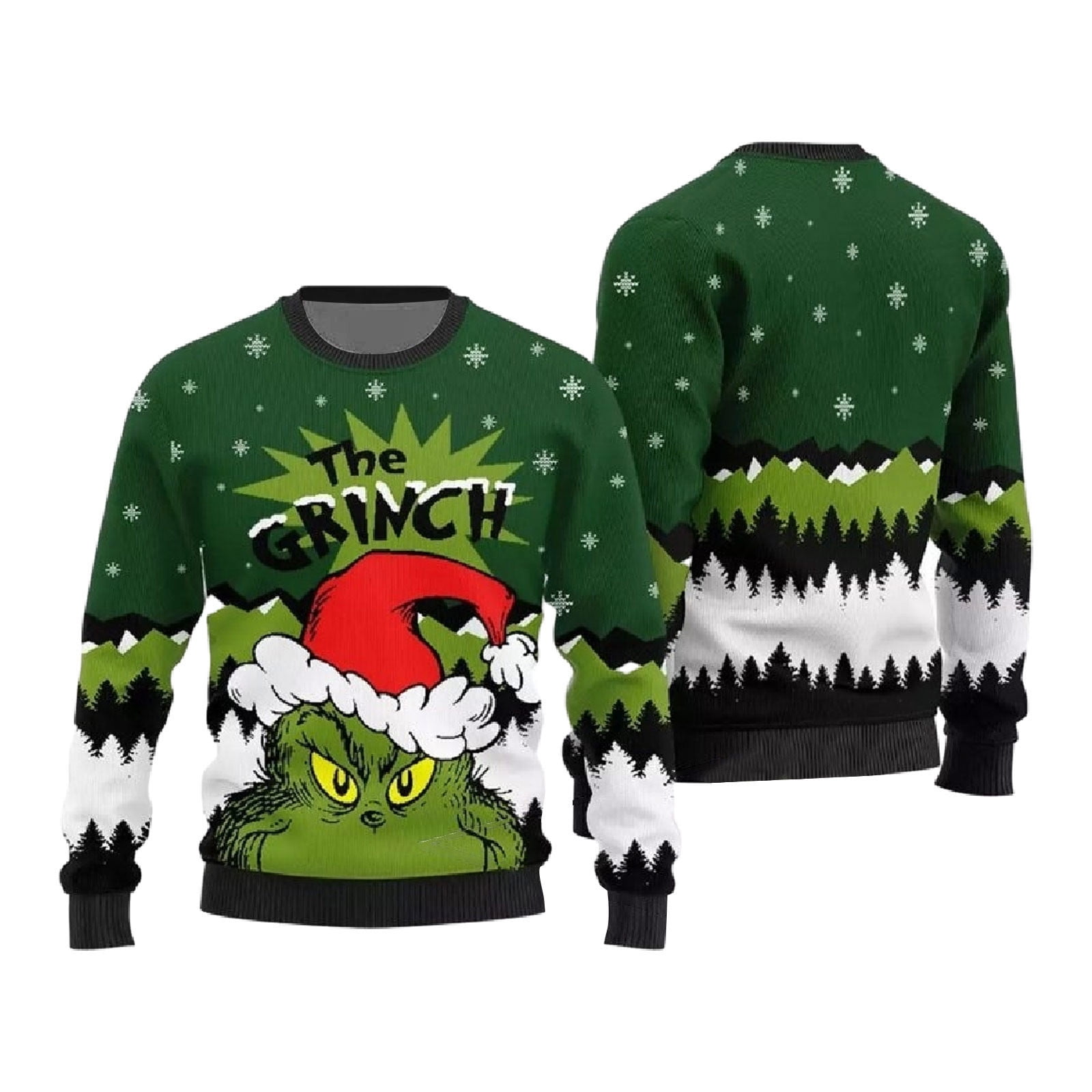 KEVCHE Grinch Costume Christmas Sweatshirts for Women, Trendy Casual ...