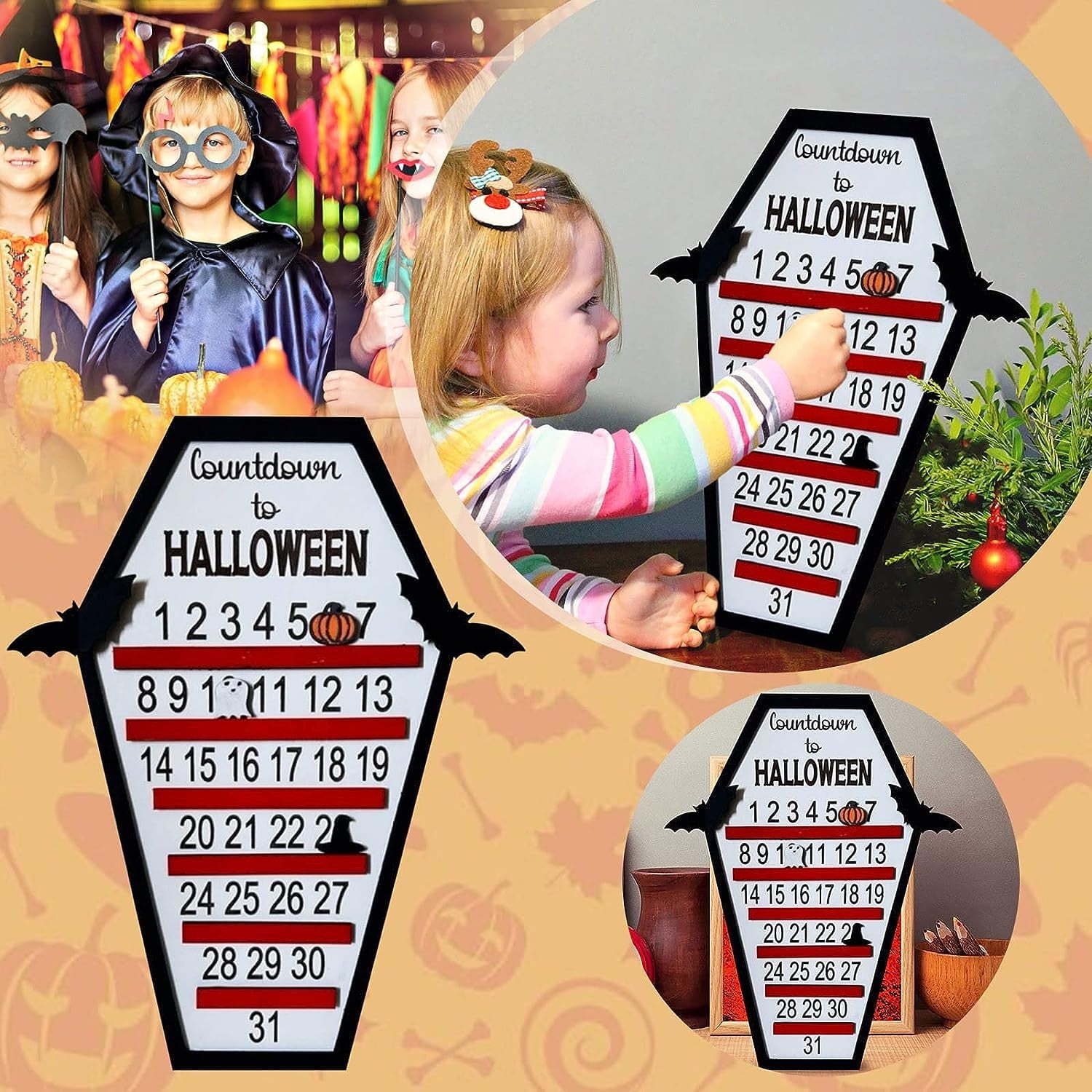 KEVCHE Halloween Advent Calendar, Halloween Countdown Calendar Haunted
