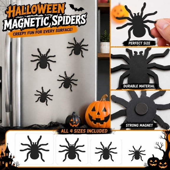 KEVCHE Halloween Magnetic Decals Set of 8, Realistic 3D Bat Design for Fridge Car Window and Wall, Strong Soft Magnetic Base for Metal Surfaces, All-Weather Outdoor Indoor Holiday Decor