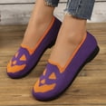 thumbnail image 1 of KEVCHE Halloween Pumpkin Shoes for Women, Knitted Slip-On Loafers with Cushioned Insole, Lightweight Casual Walking Shoes for Fall Party, Spooky Funny Footwear for Daily and Holiday Wear, 1 of 6