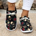 thumbnail image 1 of KEVCHE Halloween Womens Print Lace Up Walking Shoes, Casual Daily Wear Footwear with Comfortable Lightweight Design, Festive Halloween Flat Shoes for Seasonal Party, 1 of 6