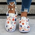 thumbnail image 1 of KEVCHE Halloween Womens Print Lace Up Walking Shoes, Casual Daily Wear Footwear with Comfortable Lightweight Design, Festive Halloween Flat Shoes for Seasonal Party, 1 of 5