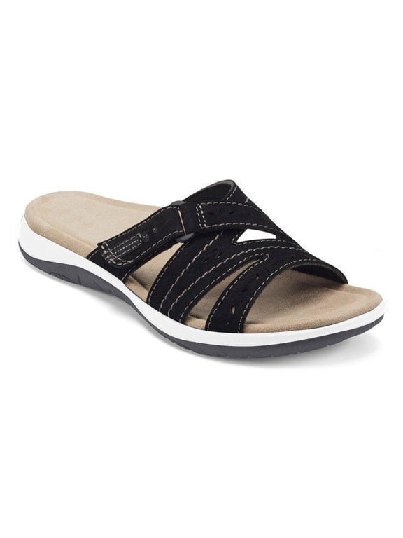 Orthopedic Sandals Women's Slip On Platform Wedge, Comfortable Walking Slide Sandals with Arch Support, Lightweight Breathable Summer Beach Shoes for Plantar Fasciitis Relief