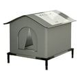 thumbnail image 1 of KEVCHE Outdoor Cat Shelter for Stray Cats, Waterproof Insulated Feral Cat House with Stand, Coldproof Winter Nest for Garden Patio, All Season Protective Tent, 1 of 2