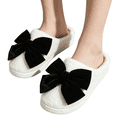 thumbnail image 1 of KEVCHE Plush Bow Slippers for Women, Cute Furry Comfy Non-Slip House Shoes for Indoor Outdoor Use, Warm Soft Home Footwear with Cushioned Sole, Lightweight Cozy Slippers for Bedroom and Daily, 1 of 4