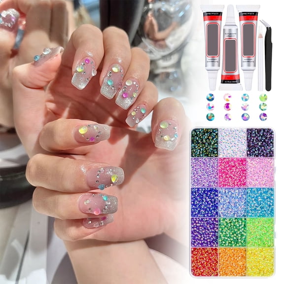 KEVCHE Resin Jelly Rhinestones for Bedazzling, 15 Colors 3mm Flatback Gems for Diamond Art, Bedazzler Kit with 3Pcs Jewelry Glue for Bedazzle Thing Crafting Book Nail Art