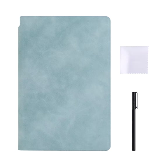 KEVCHE Reusable A5 Dry Erase Notebook Include a Wipeable Pen and Rag,6.54x9.53 Inch Erasable Notebook Whiteboard Notebook,Wipeable Notebook for Office and Taking Notes