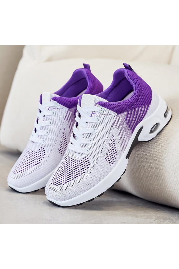 Walking Shoes for Women, Lace Up Low Top Mesh Casual Sneakers, Lightweight Breathable Platform Trainers, Comfortable Daily Walking Gym Sports Shoes