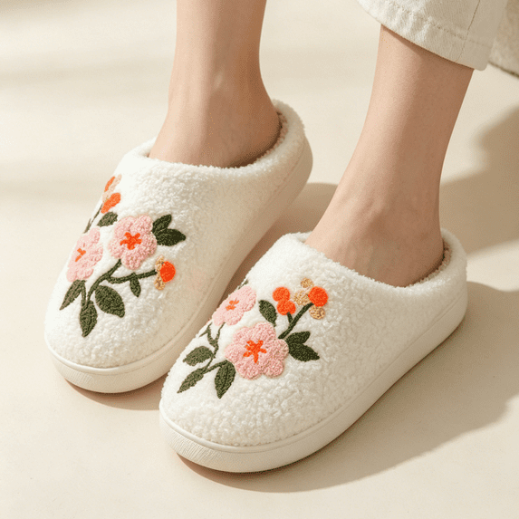KEVCHE Women Home Slippers, Cute Slippers Indoor Outdoor Plaid Shoes, Warm Soft Bedroom Shoes Fuzzy Closed Toe Sandals Non Slip House Bedroom Slippers