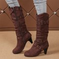 thumbnail image 1 of KEVCHE Women's Chunky Heel Knee High Boots, Fall Winter Lace Up Pointed Toe High Heel Boots with Breathable Lining, Trendy Boots for Daily Party Wear, 1 of 7
