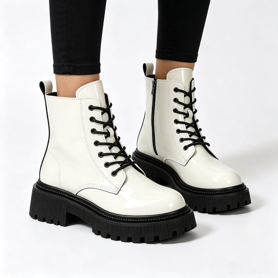 KEVCHE Women's Chunky Heel Short Ankle Boots, Fall Winter British Retro Chunky Heel Short Boots with Breathable Lining and Cushion Sole, Trendy Boots for Daily Wear