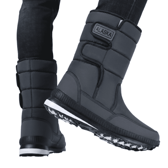 KEVCHE Women's Warm Fleece Lined Snow Boots, Fabric Splice Design with Thick Sole and Non Slip Grip, Cozy Boots for Cold Weather Daily Wear