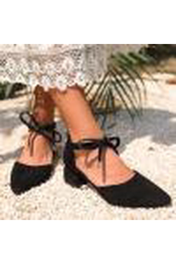 Womens Closed Toe Strappy Heels Low Block Chunky Heels, Comfortable Pointed Toe Short Heels Dress Shoes for Women, Casual Walking Pumps