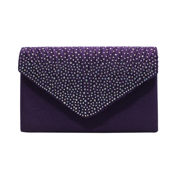 KEVCHE Womens Fashion Elegant Silk Clutch Evening Bag Beaded Prom Handbag Wedding Party Purse Satin Hasp Closure