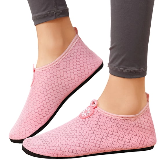 KEVCHE Womens Fashion Plus Size Lightweight Casual Water Shoes, Barefoot Aqua Socks for Beach Swim Surf Yoga Exercise, Quick Dry Non Slip Outdoor Sports Footwear