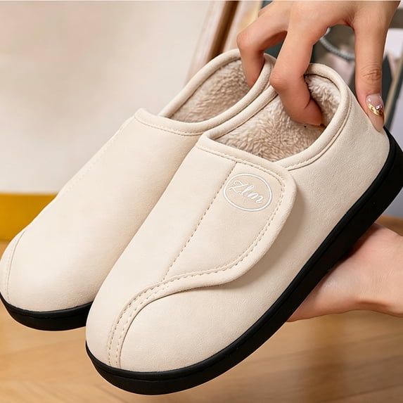 KEVCHE Womens Foam Slippers with Plush Fleece Lining and Adjustable Strap, Comfortable House Shoes for Arthritis Relief, Lightweight Non-Slip Indoor Footwear with Soft Cushioned Sole