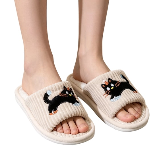 KEVCHE Womens Fuzzy Slippers , Warm Soft Fur Lining Non-Slip Base , Indoor Outdoor House Shoes