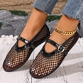 thumbnail image 1 of KEVCHE Womens Hollow Out Mesh Mary Jane Shoes, Soft Soled Breathable Flat Casual Footwear, Lightweight Summer Fashion Daily Shoes, Elegant Comfortable Shoes, 1 of 5
