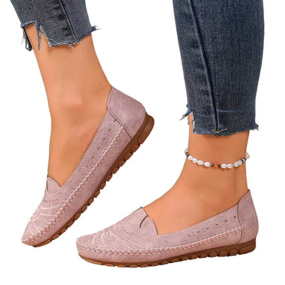 KEVCHE Womens Orthopedic Loafers 2026,Arch Support Flats Slip On Closed Toe Loafer Non-Slip Wide Width No Heel Comfortable Shoe Casual Lightweight Walking Dressy Breathable Platform Shoes