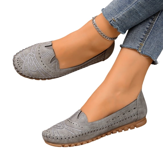 KEVCHE Womens Orthopedic Loafers 2026,Arch Support Flats Slip On Closed Toe Loafer Non-Slip Wide Width No Heel Comfortable Shoe Casual Lightweight Walking Dressy Breathable Platform Shoes