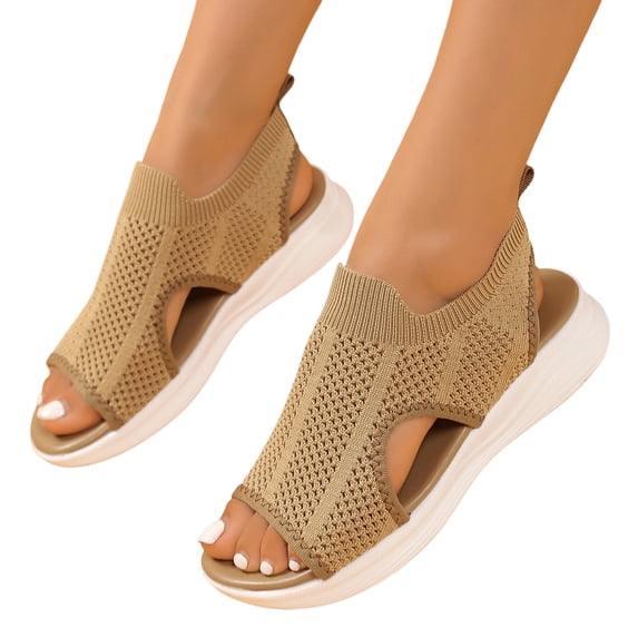 KEVCHE Womens Slip in Sandals, Comfortable Orthopedic Sandals with Arch Support , Walking Sport Athletic Sandals ,Open Toe Slip On Plantar Fasciitis Platform Dress Sandal
