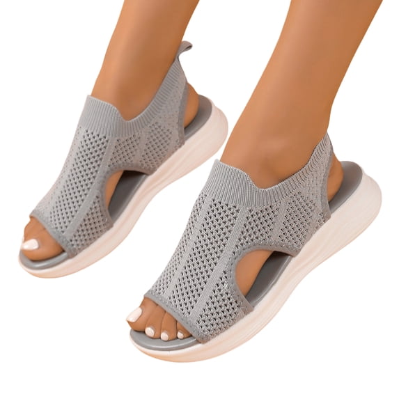 KEVCHE Womens Slip in Sandals, Comfortable Orthopedic Sandals with Arch Support , Walking Sport Athletic Sandals ,Open Toe Slip On Plantar Fasciitis Platform Dress Sandal