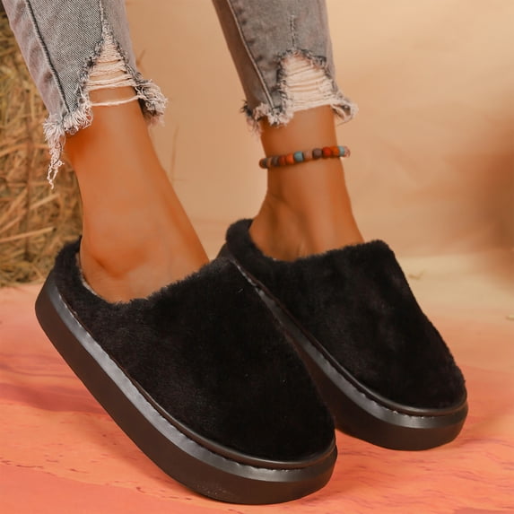 KEVCHE Womens Thick-Soled Indoor Slippers for Autumn Winter, Cozy Warm House Shoes with Non-Slip Sole for Home Comfort, Soft Cushioned Lightweight Footwear for Bedroom, Cute Comfortable Slippers