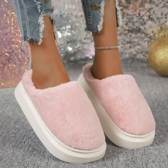 KEVCHE Womens Thick-Soled Indoor Slippers for Autumn Winter, Cozy Warm House Shoes with Non-Slip Sole for Home Comfort, Soft Cushioned Lightweight Footwear for Bedroom, Cute Comfortable Slippers