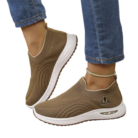 KEVCHE Womens Woven Orthopedic Shoes with Arch Support, Breathable Soft Foam Shoes Walking Anti-Skid Sports Shoes