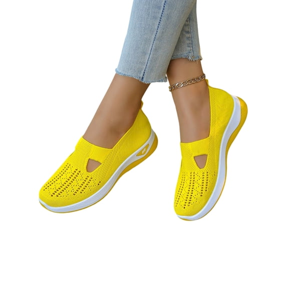 KEVCHE Woven Orthopedic Shoes Lightweight Non-Slip Breathable Running Sneakers for Women, Wide Foot Athletic Sports Walking Gym Shoes, Slip Resistant Comfort Loafers for Summer Travel