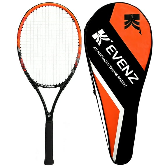 KEVENZ Tennis Racket for Adults, Carbon Fiber Tennis Racquet with Carring Bag, Light Weight and Shock Resistant, Orange