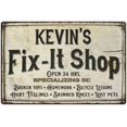 thumbnail image 1 of KEVIN'S Fix-It Shop Sign Grandpa Dad Wall Décor Gift 12x18 Metal 112180006026, 1 of 1