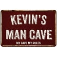 thumbnail image 1 of KEVIN'S Man Cave Red Grunge Sign 8 x 12 High Gloss Metal Sign 208120003193, 1 of 1