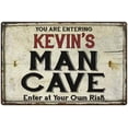 thumbnail image 1 of KEVIN'S Man Cave Sign Rustic Garage Decor Gift 12x18 Metal 112180035026, 1 of 1