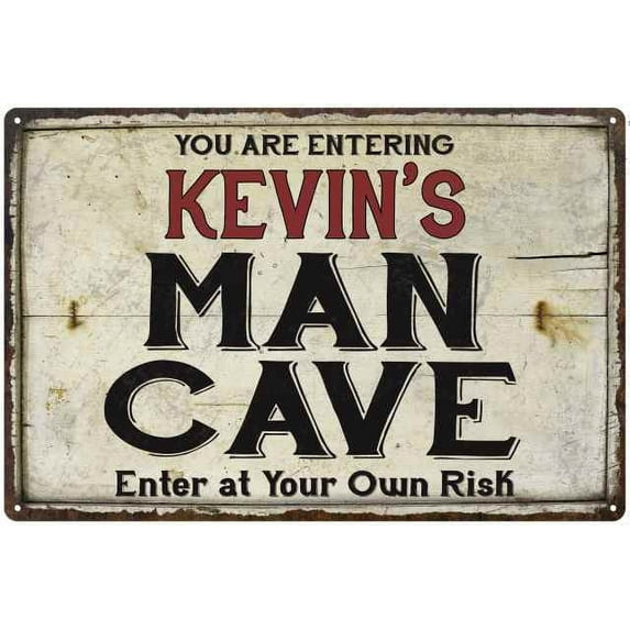 KEVIN'S Man Cave Sign Rustic Garage Decor Gift 12x18 Metal 112180035026