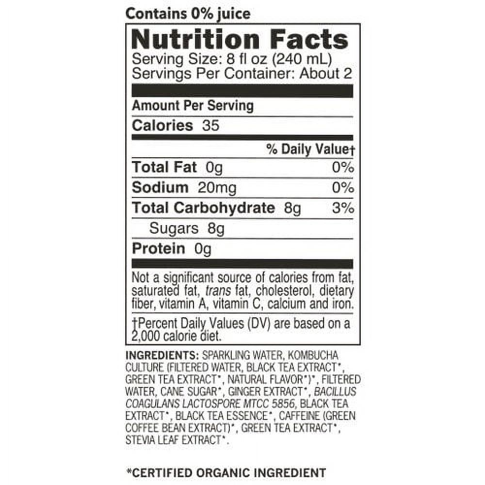 KEVITA Master Brew Kombucha Ginger, 15.2 Ounce (Pack of 6)