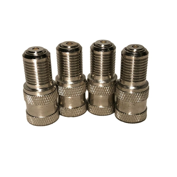 KEX Set of 4 Double Seal Inflate Through Type Valve caps for Trucks, RVs, and Semi's