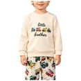 thumbnail image 1 of KEXE 4 Year Old Boy Clothes Toddler Big Little Brother Construction Truck Print Crew Sweatshirt Vehicle Jogger Pants Set(3-6 Months,White), 1 of 9