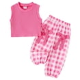 thumbnail image 1 of KEXE 4T Girls Clothes Summer Clothes For Toddler Girls Summer Toddler Girl Clothes Baby Girl Sleeveless Shirt Shorts Set Cute Outfits, 1 of 9