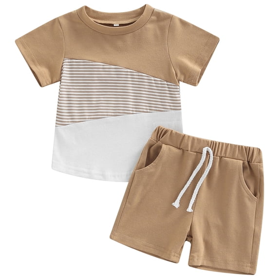 KEXE Baby Boy Outfit Sets 1 Year Old Boy Clothes Toddler Boy Clothes Kids Summer Outfits Shirt Short Sets
