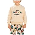 thumbnail image 1 of KEXE Baby Boys' Clothing Sets Toddler Big Little Brother Construction Truck Print Crew Sweatshirt Vehicle Jogger Pants Set(3-4 Years,Beige), 1 of 9