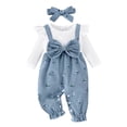 thumbnail image 1 of KEXE Baby Girl Outfits 9-12 Month Girl Clothes Winter Newborn Baby Girl Outfit Ruffle Romper Cute Jumpsuit Clothes And Headband, 1 of 6