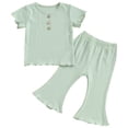 thumbnail image 1 of KEXE Baby Girl Outfits Toddler Girl Outfits 3T Toddler Baby Girls Summer Clothes Short Sleeve T-Shirt Tops Short Sets Cute Outfits, 1 of 6