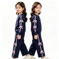 thumbnail image 1 of KEXE Baby Girls Sweatshirt Suit Ribbon Bow On Sleeves And Trousers, 1 of 9