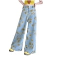 thumbnail image 1 of KEXE Baggy Jeans For Girls Girls Pants Size 7 Girls Jeans Baggy Pants Wide Leg/Flare/Skinny Denim Ripped Teen Clothes Tween Outfits Casual Kids 13-14 Years Sky Blue, 1 of 7