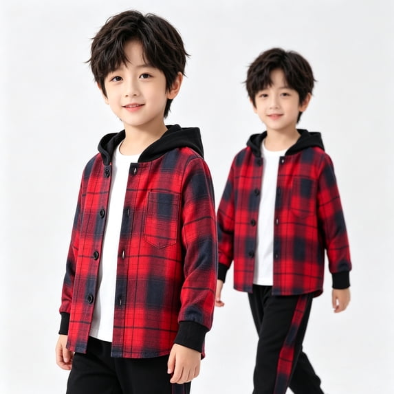 KEXE Boys 2 Piece Outfits Boys Fall Clothes Hood Top And Jogger Pants Set For Little Kids