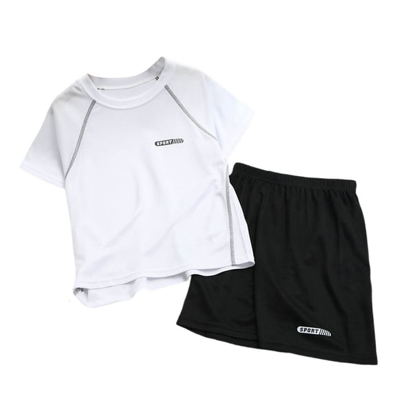 KEXE Boys Clothes Size 12 Tween Boys Clothes Summer Short Sleeve Top & Shorts Set 2-Piece Casual Outfit(13-14 Years,White)