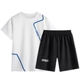 thumbnail image 1 of KEXE Boys Clothes Size 8 Boys Athletic Shorts And Performance T-Shirt Crew Neck Boy Clothes Set, Summer Kids Outfit（9-10 Years,White), 1 of 3