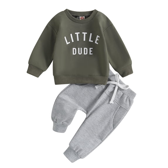 KEXE Boys Size 3 Clothes 2T Boys Clothes Fall Toddler Boy Clothes Shirt - 2 Piece Outfit Toddler Sweatpants Set
